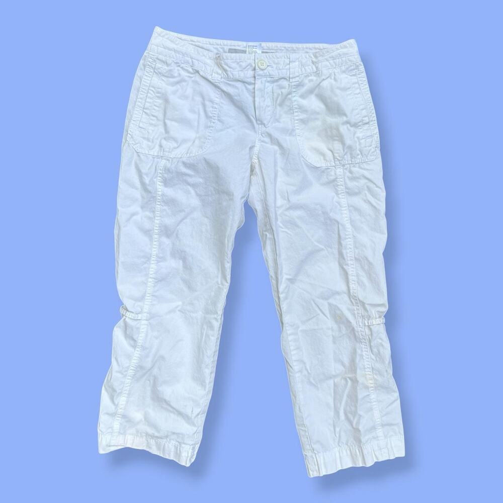 Old Navy White Low Rise Cargo Capris Size 2/4 • 100% Coton • With Pockets